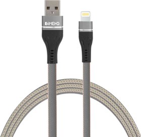Resim Apple İphone 13 Pro Max 3.1A UsbA to Lightning Örgülü Data ve Hızlı Şarj Kablosu Gri 