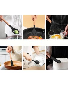 Resim Valletta Verrazano Isıya Dayanıklı Yanmaz Yapışmaz 28 Parça Silikon Spatula Mutfak Seti Siyah 