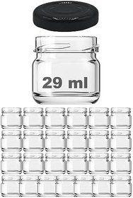 Resim Afracam 29 ml Konserve Küçük Numune Kavanoz Siyah Metal Kapaklı Şeffaf Cam 29 cc Paşabahçe (25) 