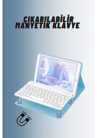 Resim Qpen Apple Uyumlu iPad Air 2 9.7 İnç Klavyeli Tablet Kılıfı Klavye + Stand 