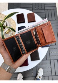 Resim Bayderi Luna Hakiki Deri Kullanışlı Bozuk Para Hazneli Kibar Erkek Cüzdan - Crazy Fındık 