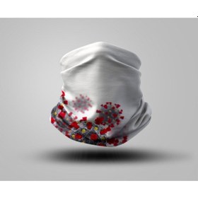 Resim Unisex Beyaz Desenli Bandana Siyah 