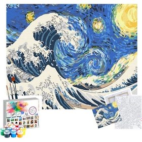 Resim Sayılarla Boyama Seti 40 X 50 Cm Tuval Şasesine Gerili Geceler D 