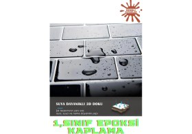Resim 3D Yapışkanlı Duvar Kaplama Paneli Mutfak Banyo Salon Ofis Döşeme 30×30CM Siyah Tuğla Epoksi 1 Adet 