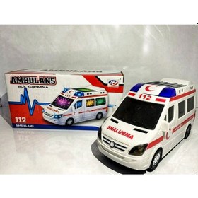 Resim Pilli Ambulans Büyük Boy Sesli Işıklı Ambulans 