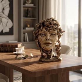 Resim Miriam Dekoratif Yüz Heykeli – Modern Sanat Figürü 37,5x29 cm Ev Ofis Dekorasyonu Hediyelik Objeler 