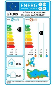 Resim Altus ALK 1840 A++ 18.000 BTU/H Sınıfı R32 Inverter Split Klima 