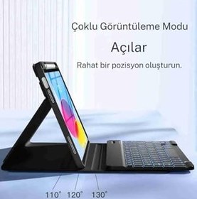 Resim Galaxy Tab A9 Plus Uyumlu X210/X215/X216/X218 Klavyeli Tablet Kılıfı Pembe 