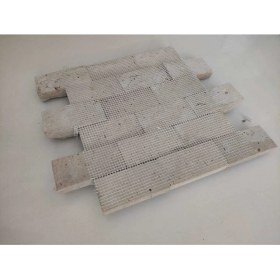 Resim Polen Stone Bej Traverten Doğal Patlatma Duvar Kaplama Taşı Fileli 