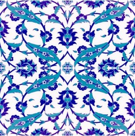 Resim Genel Markalar 20×20 Cm Ac 32 Selçuklu Mavi Beyaz Kütahya Çini Karo 1 M2 