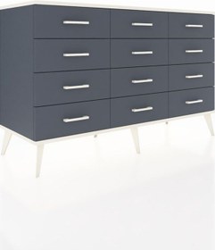 Resim Kronos Konsol 12 Çekmeceli 132x59x83 Antrasit-aytaşı/antrasit Aytaşı/antrasit 
