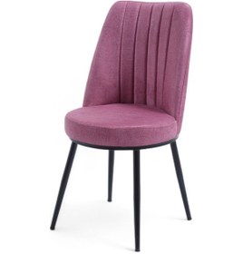 Resim Gold Sandalye - Jerika Gül - Metal Siyah Ayak 