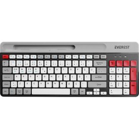 Resim Everest KB-88 Ruby 2.4G Kablosuz Bluetooth Türkçe Q Klavye 