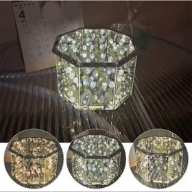 Resim BGA Gül Lale Çiçek Aynalı Led Gece Lamba Masa Üstü Led Gül Çiçek Lamba 15x10cm Pil Dahil 