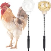 Resim Asılı Yavaş Besleyici ile 3'ü Sette Plastik Tavuk Pecking Oyuncak, Kuru Yiyecek, Kurutulmuş Sebzeler ve Tahılları Tutabilir, Kuşlar, Tavuklar, Kuşlar, Papatyalar, Kediler, Sivriler için Uygun - Etkileşimli Hayvan Oyuncakları 