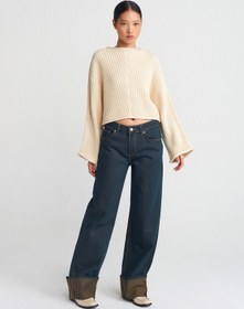 Resim Dilvin 71763 Paçası Kıvrık Tintli Denim Pantolon Tint 