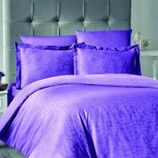 Resim Maxstyle Jakarlı Saten Reyka Lila Double Nevresim Takımı 