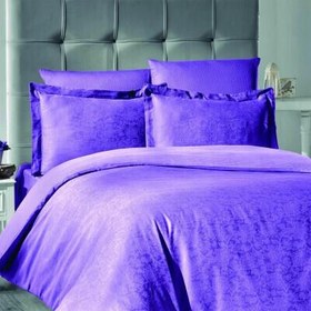 Resim Maxstyle Jakarlı Saten Reyka Lila Double Nevresim Takımı 