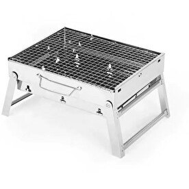 Resim Madfox Roadtrip Portatif Katlanır BBQ Mangal Gümüş 