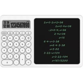 Resim Çok Amaçlı Digital Hesap Makinesi Lcd Ekran Yazma Tableti Ofis Okul İçin Silinebilir El Yazısı Not D 