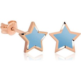 Resim Caelo Gümüş Fosforlu Mavi Yıldız Küpe 