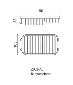 Resim Çelik Banyo Paslanmaz Pirinç Mercan Lifli 10x19 Sabunluk Süngerlik Krom 