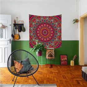 Resim Mandala Duvar Örtüsü - 135 cm x 135 cm 