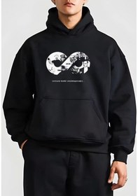 Resim Tua Moda 10 Kasıma Özel Üç İplik Kapşonlu Baskılı Sweatshirt - Siyah Siyah 