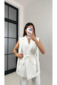 Resim Marbella Kadın Tasarım Yelek Pantolon İkili Takım, Tesettür Uygun Yelek Takım 