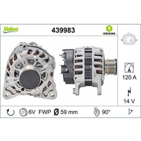 Resim Valeo Alternatör 14v 120a Renault Captur I 13 Clıo Iv 12 Kangoo 12 Megane Iv 15 Kadjar 15 Dacıa Duster 10 