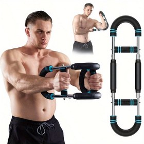 Resim Ayarlanabilir 20.41-40.82KG Erkek Kol ve Göğüs Kası Eğitmeni - Mavi Tutuşlu Çıkarılabilir Paslanmaz Çelik Fitness Aracı, Başlangıçlar ve Tutkunlar İçin İdeal, Siyah, Güç Eğitimi Aksesuarı | Ayarlanabilir Direnç | Rahat Tutuş, Spor Salonu Aksesuarı 