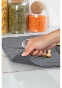 Resim Porsima 3139-3 2li Mikrofiber Tezgah Üstü Kurutma Matı Kurulama Bezi Süper Emici Bulaşıklık Antrasit Antrasit 