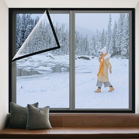 Resim 1 Adet Kalın Şeffaf Pencere Yalıtım Filmi - Uygulaması Kolay, Sızdırmaz & Yağmur Geçirmez, Soğuğu Dışarıda Tutuyor, Rahat Kış Evleri İçin İdeal, Kendinden Yapışkanlı, Delme Gerektirmez, Kış İçin Pencere Yalıtımı 