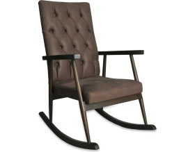 Resim Asedia Trend Ceviz Nubuk Kahve Kapitoneli Sallanan Sandalye Dinlenme/Emzirme/Baba/Tv/Okuma/Uzanma Koltuğu Berjer 