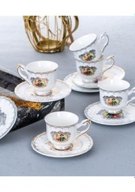 Resim Acar Alessıa- 6'lı Porselen Kahve Fincan Takımı Grn-05025/12 