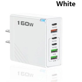 Resim 160w Çok Bağlantı Noktalı Usb Şarj Aleti Hızlı Şarj Tipi C Telefon Şarj Us White 1 Adeat 