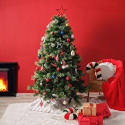 Resim Karaca New Year Yılbaşı Çam Ağacı Yeşil 1680 Dal 180 cm 