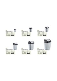 Resim Polytime Sallanır Kapak Ofis Banyo Mutfak Bahçe Çöp Kutusu Kovası / 2,5 Litre / Gri / 24x12x16 Cm. Gri 