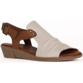 Resim Bueno Shoes Gri Deri Kadın Düz Sandalet 