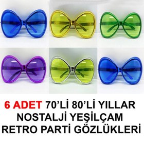 Resim Yeşilçam Retro Parti Gözlükleri 6 Adet 