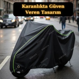 Resim Dokaca Neo Siyah Neon Fitilli Kilit Uyumlu Honda Nc 750 x Dct Uyumlu Motosiklet Brandası, Koruyucu Örtü 