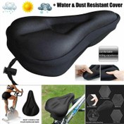 Resim PLATT Comfort Gel Bisiklet Koltuk Kılıfı - Nefes Alabilen, Kalınlaştırılmış Köpük Sele Kaymaz Astarlı Dağ Bisikletleri için, Siyah 