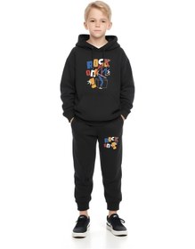 Resim Fyk Kids 3'lü Erkek Çocuk Kapüşonlu Yaka Baskı Detaylı Eşofman Takımı Çok Renkli 