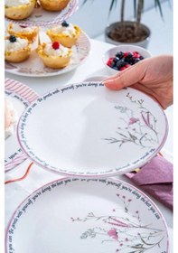 Resim Acar Hca9085 Laila Desenli Seramik Pasta Tabağı 19 Cm 6'lı Çok Renkli 