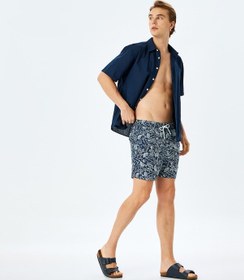 Resim Koton Baskılı Oversize Beli Bağcıklı Deniz Şortu Lacivert Desenli 5sam00026mw 7d2 