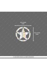 Resim Bay Etiket HLG10V2 Hologram Eskitilmiş Desenli Asker Yıldızı Etiketi 
