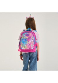 Resim Coral High Kids Pembe Rengarenk Denizatı Desenli Üç Bölmeli Okul Sırt Çantası 14412 