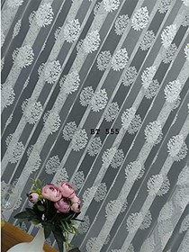 Resim Salon Damask Desenli Örme Kdk Tül Perde, 350x260, Sık Pile, 1/3 