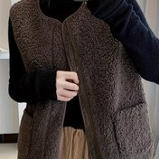 Resim Kadın Pluş Faux Fur Yelek, Sağlam Fermuar Tasarımı ve Cep Detayları ile - Sonbahar/Kış için Kolsuz Sıcak Ceket, Rahat Yuvarlak Yaka, Çok Yönlü Düz Renk, Bayanlar Ceketleri ve Yelekleri, Rahat Dış Giyim, Rahat Kolsuz Üst, Yumuşak Dokulu 