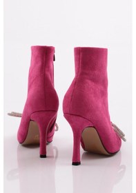 Resim Dgn 5735-424 Gümüş Fiyonk Tokali Kadin Topuklu Bot 5735-424-R0507 Fuşya 